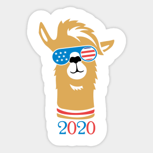 Us independence Day Lama Design Gift Sticker